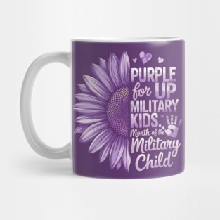 Sunflower Purple Up For Military Kids Military Child Month Floral Support Design Mug
